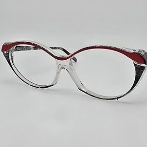 Alain Mikli A.M. 84 092 137 58 Crystal Clear Red Black Eyeglasses Frame France